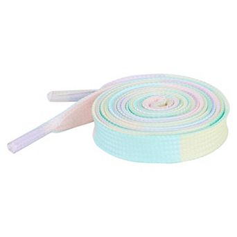 2 Pair Flat Colorful Shoelaces Tie Dye Shoe Laces for Sneakers Boots 55.12"