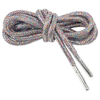 2 Pairs Round Metallic Glitter Shoelaces for Sneakers Shoes Boot 47.24"