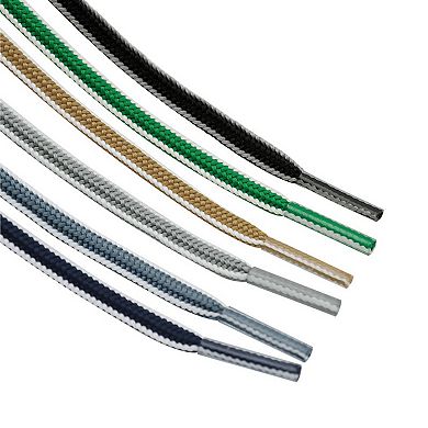 1 Pairs Oval Two Colored Textured Stripes Shoe Laces for Sneakers 39.4"