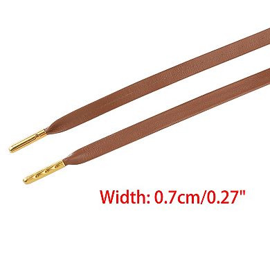 1 Pair Unisex PU Leather Flat Shoe Laces for Sneakers Boots 47.2"