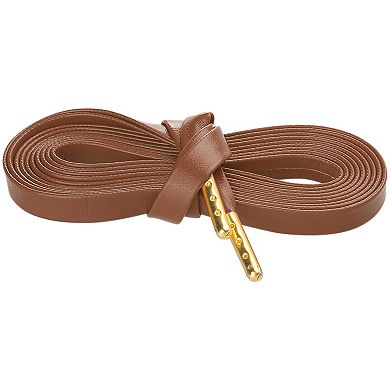 1 Pair Unisex PU Leather Flat Shoe Laces for Sneakers Boots 47.2"