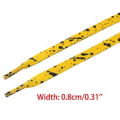 Unisex Flat Shoe Laces Splatter Painted Fun Shoelaces for Sneakers 2 Pairs 55.1"