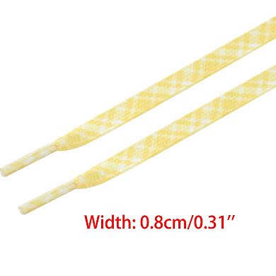 1 Pair Checkered Striped Sneaker Shoe Lace Color Grid Flat Shoelaces 55.1"