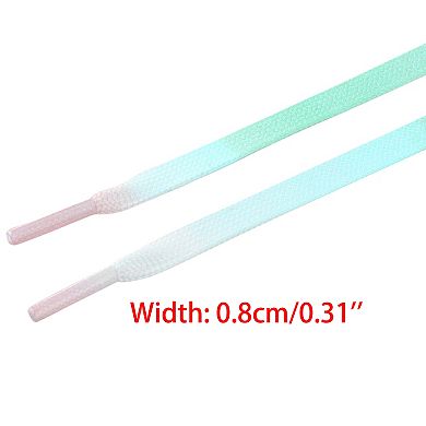 1 Pair Flat Gradient Colored Cool Tie Dye Design Sneakers Shoelaces 55.1"