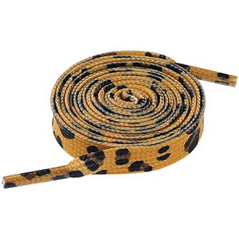 Leopard Print Flat Shoestrings Sports Shoe Laces for Sneakers 2 Pairs 55.1"