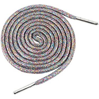 2 Pairs Round Metallic Glitter Shoelaces for Sneakers Shoes Boot 55.12"