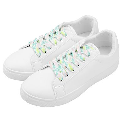 2 Pair Flat Colorful Shoelaces Tie Dye Shoe Laces for Sneakers Boots 39.37"