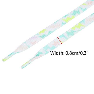 2 Pair Flat Colorful Shoelaces Tie Dye Shoe Laces for Sneakers Boots 39.37"