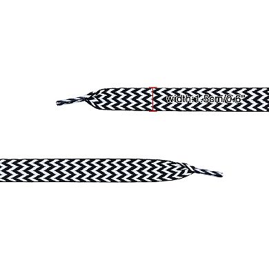 2 Pairs Flat Woven Shoe Strings Color Block Sign Design Shoelaces 47.24"