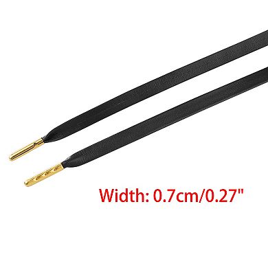 1 Pair Unisex PU Leather Flat Shoe Laces for Sneakers Boots 63"