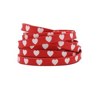 1 Pair Heart Printed Cute Flat Shoelaces for Sneakers 47.2"