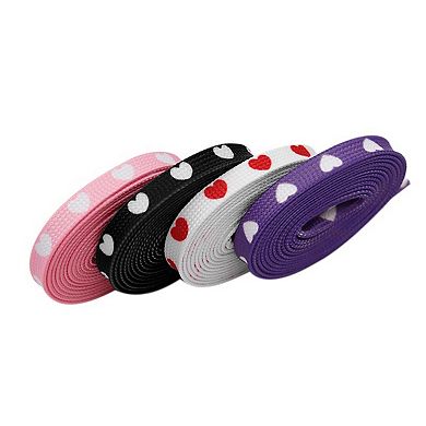 1 Pair Heart Printed Cute Flat Shoelaces for Sneakers 47.2"