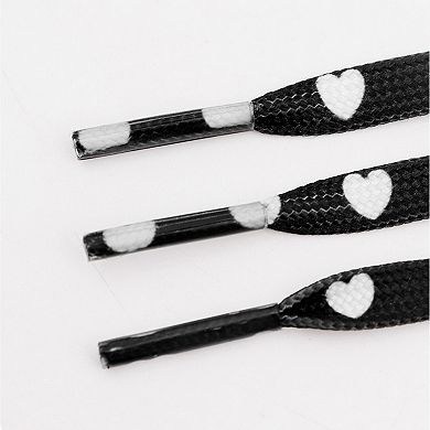 1 Pair Heart Printed Cute Flat Shoelaces for Sneakers 47.2"