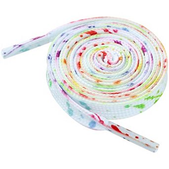 Unisex Flat Shoe Laces Splatter Painted Fun Shoelaces for Sneakers 2 Pairs 47.2"