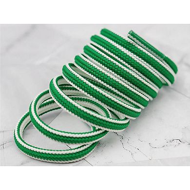 1 Pairs Oval Two Colored Textured Stripes Shoe Laces for Sneakers 31.5"