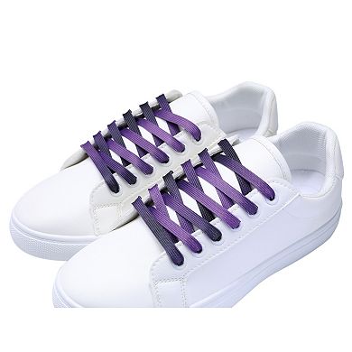 1 Pair Flat Gradient Colored Cool Tie Dye Design Sneakers Shoelaces 63.0"
