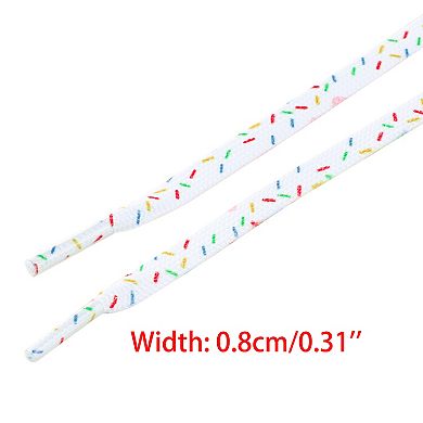 Colorful Sprinkles Printed Flat Fun Shoe Laces for Sneakers 2 Pairs 55.1"