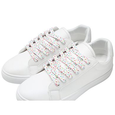 Colorful Sprinkles Printed Flat Fun Shoe Laces for Sneakers 2 Pairs 55.1"