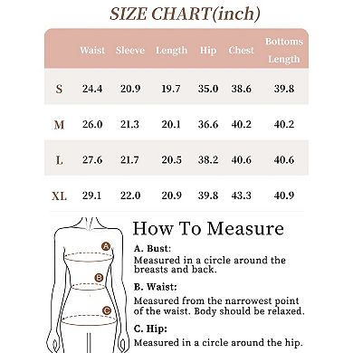Women's Pajama Set Ribbed Long Sleeve Henley Collar Elastic Waist Drawstring Wide Leg Pants Sets