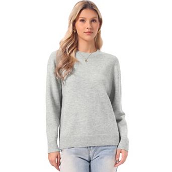 Long Sleeve Sweater for Women's Crew Neck Casual Knit Pullover Tops