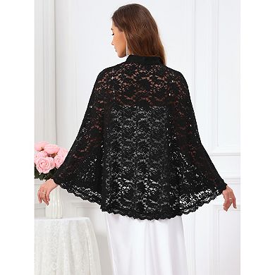 Women's Lace Cape for Wedding Evening Cocktail Stand Collar Gothic Vintage Long Cloak Shrugs