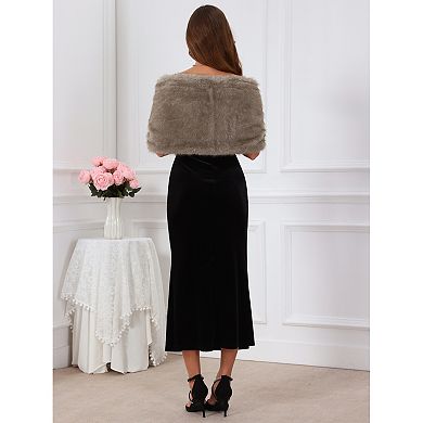 Women's Faux Fur Shrug for Wedding Bridal Stole Cocktail Evening Wraps Shawls