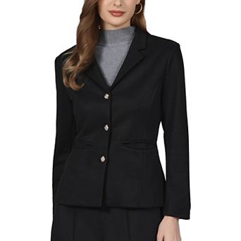 Women's Faux Suede Blazer Lapel Collar Long Sleeve Business Casual Suit Jacket