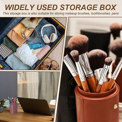 7.87 x 3.15 inch 1Pc Pencil Holder Storage Box Round Pencil Case