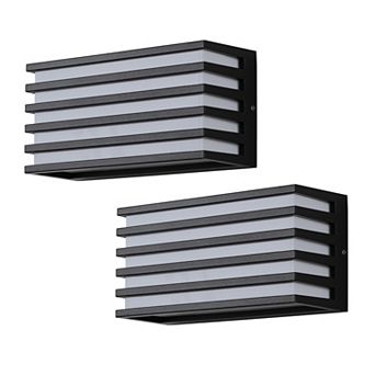 C Cattleya 2-Pack Modern Black Aluminum LED Outdoor Wall Lights