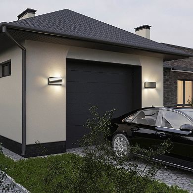 C Cattleya 2-Pack Modern Black Aluminum LED Outdoor Wall Lights