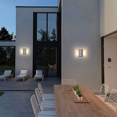 C Cattleya 2-Pack Modern Black Aluminum LED Outdoor Wall Lights