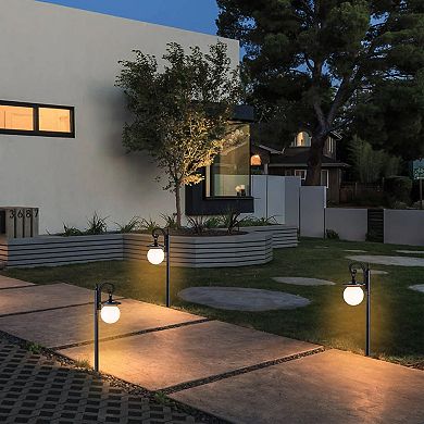 C Cattlya Solar Outdoor Post Light with Planter and Acrylic Shade