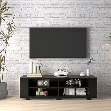 59 Inch TV Stand With Open Storage Shelves For Tvs Up To 65 Inch