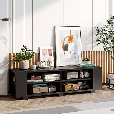 59 Inch TV Stand With Open Storage Shelves For Tvs Up To 65 Inch