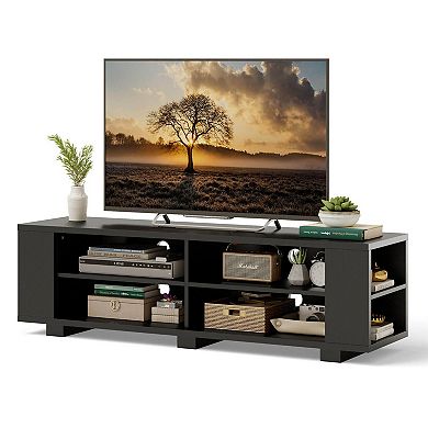 59 Inch TV Stand With Open Storage Shelves For Tvs Up To 65 Inch
