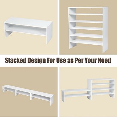 Stackable Shoe Rack 3 Piece 6 Tier Storage Organizer Shelf