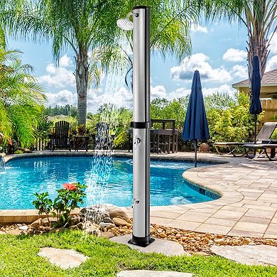 Solar Heated Outdoor Shower 7.2 Ft Freestanding Shower With Rotating Head