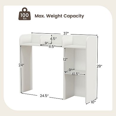 Desktop Bookshelf Organizer With 3 Tier Shelves For 27 Inch Monitor