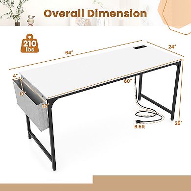 Computer Desk With Charging Station And Storage Bag