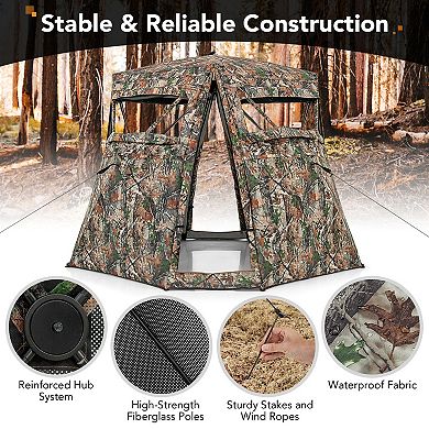 360 Degree See Through Hunting Blind Pop Up Ground Deer Turkey Tent