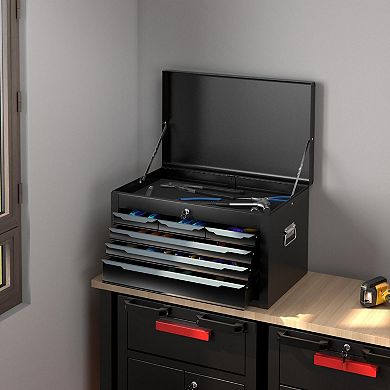 24 Inch Tool Chest With 6 Drawers Lockable Top Storage