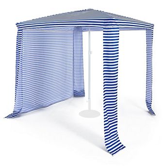 Foldable Beach Canopy With Sidewall Easy Setup Sun Shelter