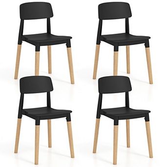 Modern Dining Side Chairs Set Of 4 With Ergonomic Backrest