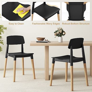 Modern Dining Side Chairs Set Of 4 With Ergonomic Backrest