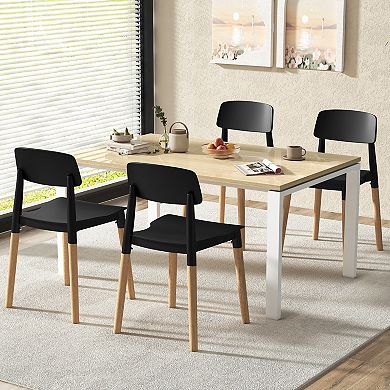 Modern Dining Side Chairs Set Of 4 With Ergonomic Backrest