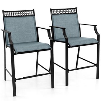 Outdoor Counter Stools Set of 2 Heavy Duty Patio Barstools With Armrests