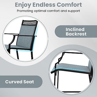 Outdoor Counter Stools Set of 2 Heavy Duty Patio Barstools With Armrests