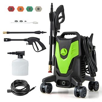 2400 PSI Electric Pressure Washer With 4 Wheels And 4 Nozzles