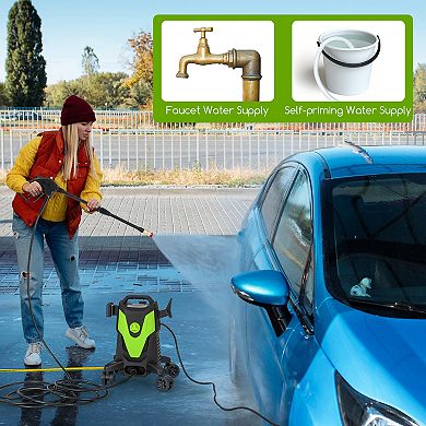 2400 PSI Electric Pressure Washer With 4 Wheels And 4 Nozzles