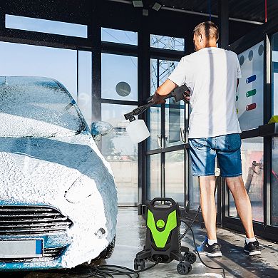 2400 PSI Electric Pressure Washer With 4 Wheels And 4 Nozzles